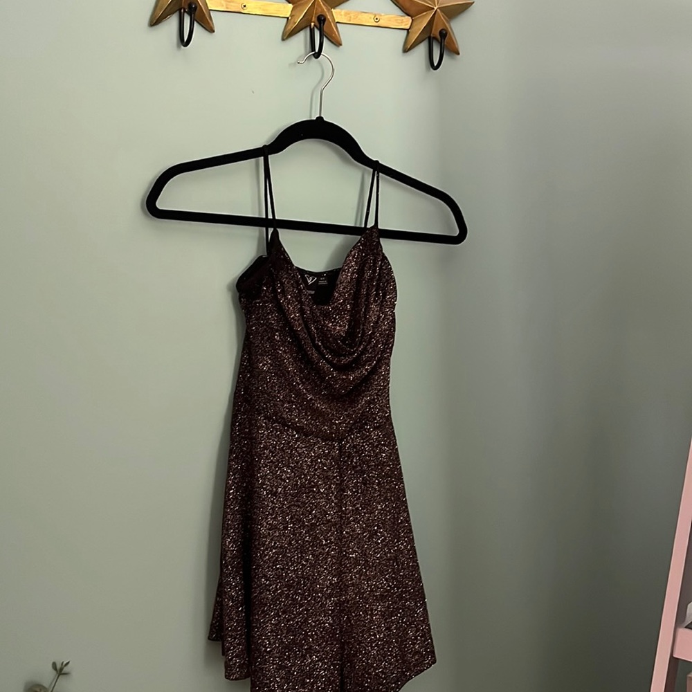 Windsor homecoming dress purple and silver sparkle XS